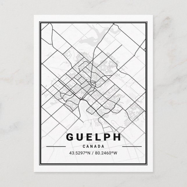 Poster de la carte de la ville de voyage de Guelph (Devant)