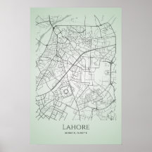 Poster de la carte de Lahore | Carte routière de L