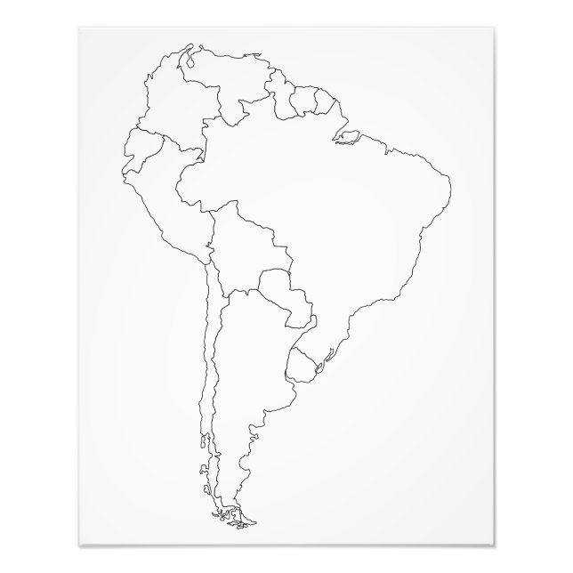 Poster de la carte de l'Amérique du Sud (Devant)