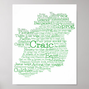 Poster de la carte de l'art en langue irlandaise