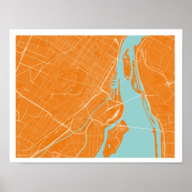Poster de la carte de Montréal (Devant)