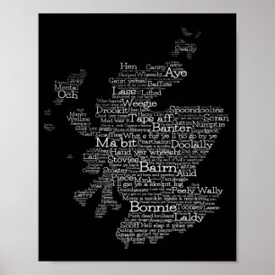 Poster de la carte de mots écossais Slang
