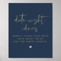 Poster de la carte de nuit CAITLIN Marine & Gold D