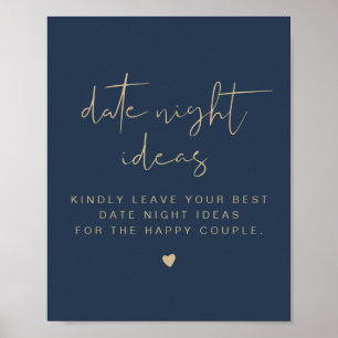 Poster de la carte de nuit CAITLIN Marine & Gold D