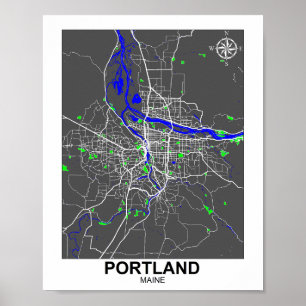 Poster de la carte de Portland City