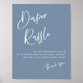 Poster de la carte de rabat Denim Blue Baby shower
