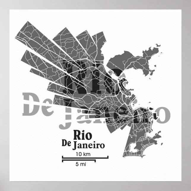 Poster de la carte de Rio de Janeiro (Devant)