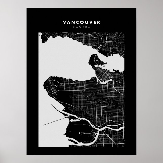 Poster de la carte de Vancouver Dark City (Devant)