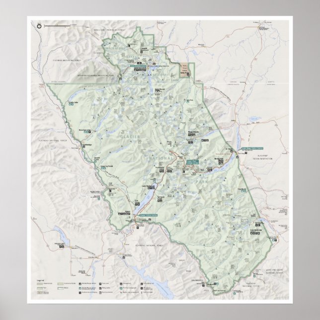 poster de la carte des glaciers (Montana) (Devant)