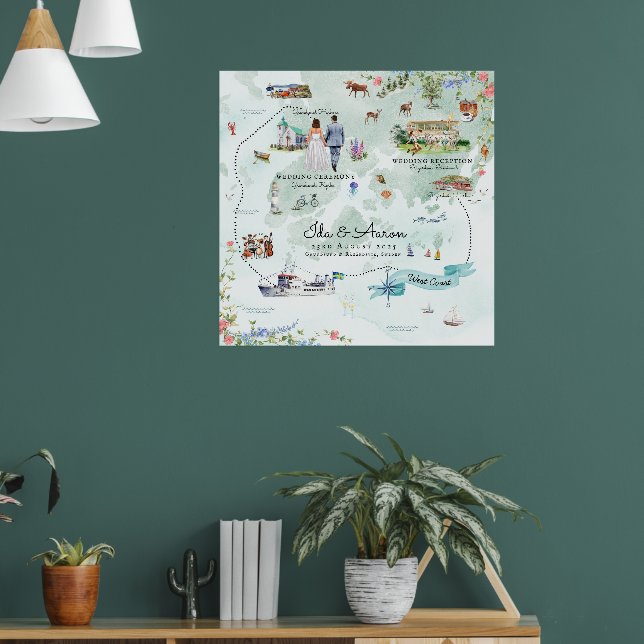 Poster de la carte du Mariage Suède Grundsunds (Salon 1)