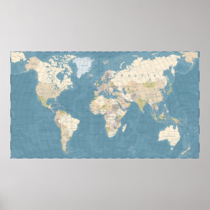 Poster de la carte du monde