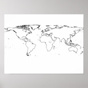 Poster de la carte du monde en ligne