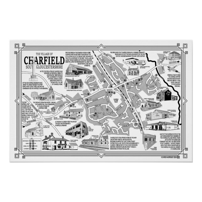 Poster de la carte du village de Charfield (Devant)