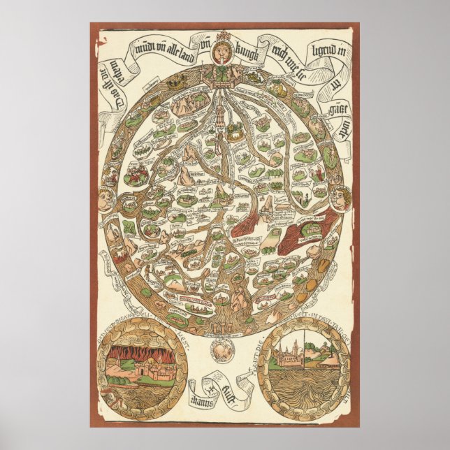 Poster de la carte mondiale de coupe de bois 1480 (Devant)