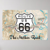 Poster de la carte Route 66