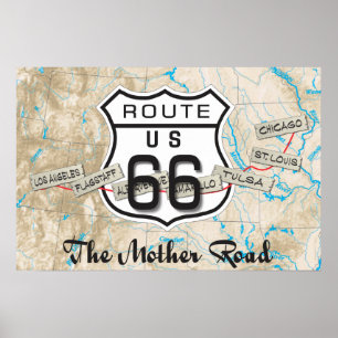 Poster de la carte Route 66