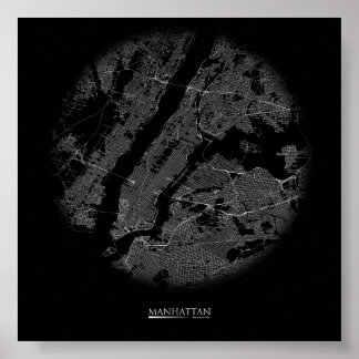 Poster de la carte routière de Manhattan