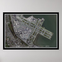 Poster de la carte satellite de l'aéroport interna