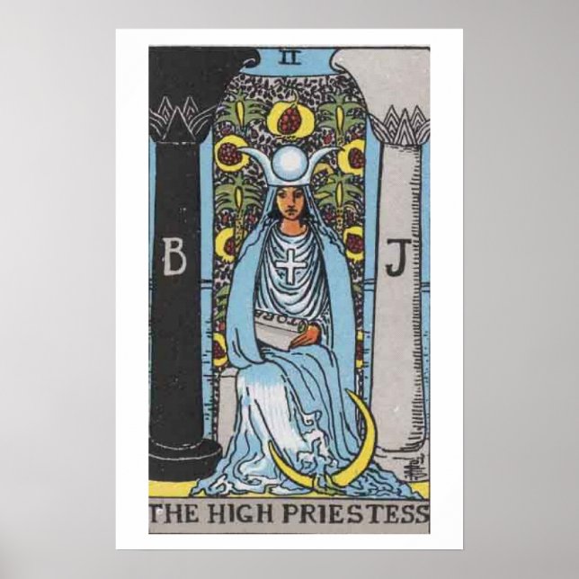 Poster de la carte Tarot Haute Prêtesse (Devant)