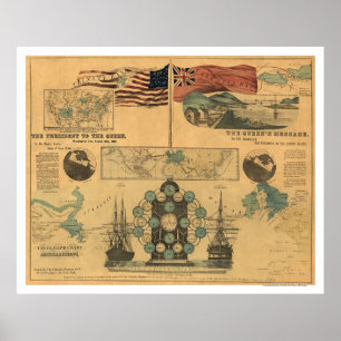 Poster de la carte télégraphique 1858