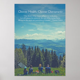 Poster de la chiropratique de pique-nique de famil