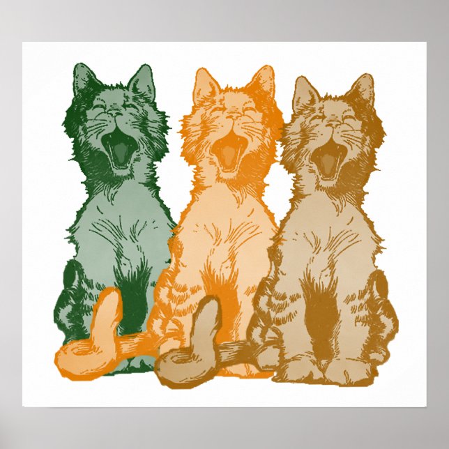 Poster de la chorale de chats vintage Mewsical All (Devant)