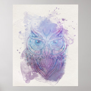 Poster de la Chouette aquarelle