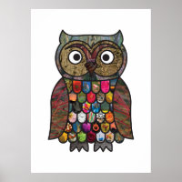 Poster de la Chouette de Patchwork