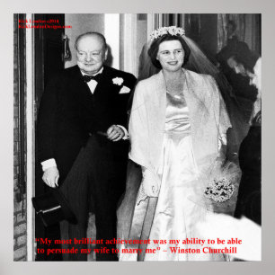 Poster de la citation de mariage Churchill et célè