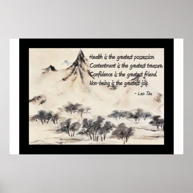 Poster de la citation de santé Lao Tzu (Devant)