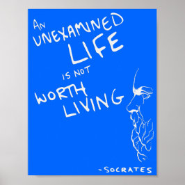 Poster de la citation de Socrates "La vie non exam