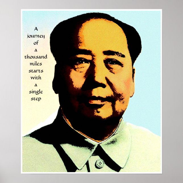 Poster de la citation de voyage Mao Zedong Imprime (Devant)