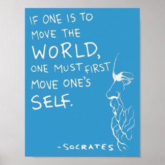 Poster de la citation "Move The World" de Socrate 