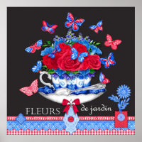 Poster de la Coupe et des Fleurs de Porcelaine