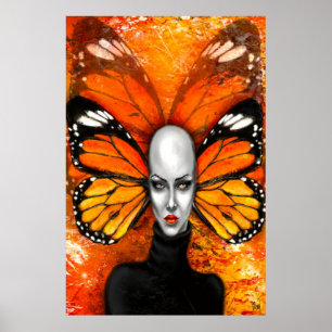 Poster de la dame papillon - Peinture