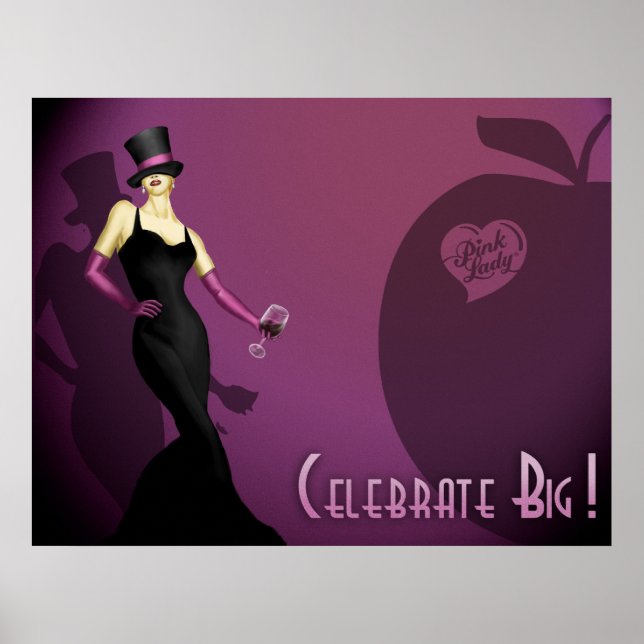 Poster de la dame rose Vin (Devant)