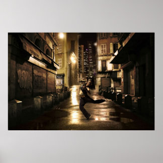 Poster de la danseuse dans les rues urbaines