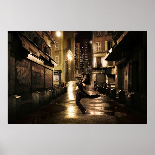 Poster de la danseuse dans les rues urbaines (Devant)