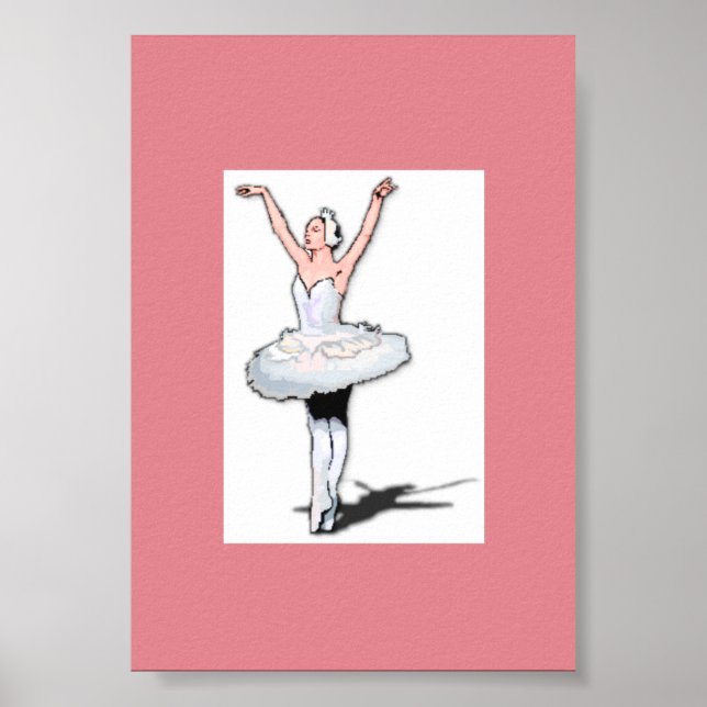 Poster de la danseuse de ballet rose Ballerina (Devant)