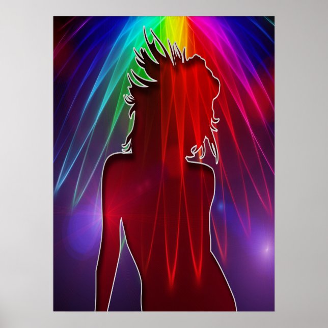 Poster de la danseuse sous Neon Rainbow Light Shoc (Devant)