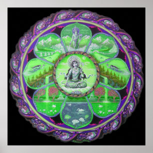 Poster de la déesse Green Tara Mandala