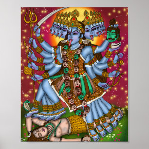 Poster de la déesse Mahakali   Fierce Hindu Devi K