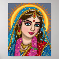 Poster de la déesse Radha | Divin Hindu Devi Radha