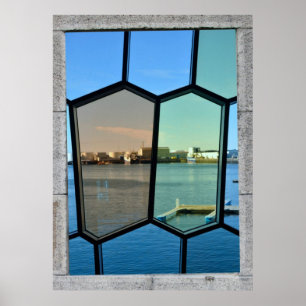 Poster de la fenêtre en verre tendu