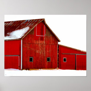 Poster de la ferme Red Barn Imprimer Mur Art