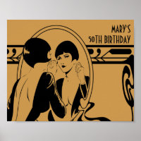Poster de la fête d'anniversaire des années 1920