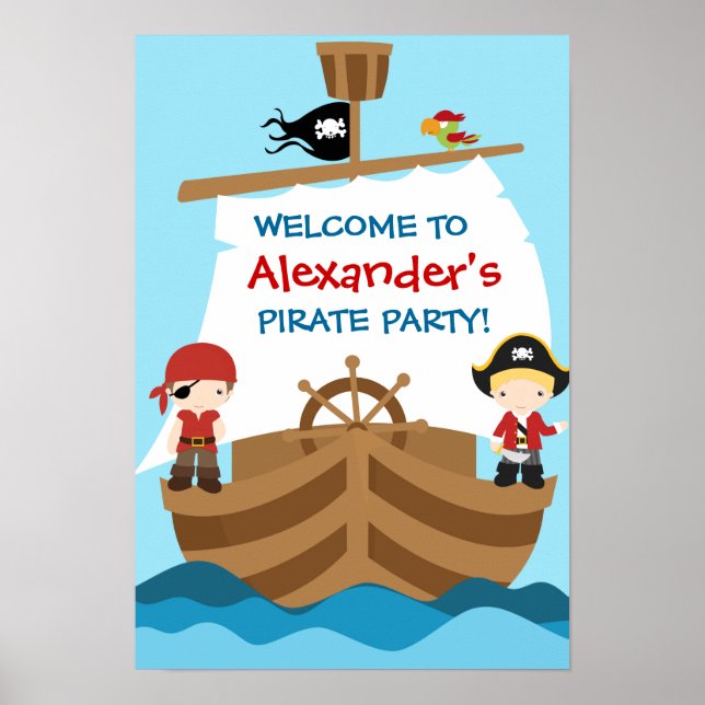 Poster de la fête d'anniversaire du navire pirate (Devant)