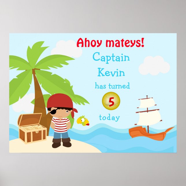 Poster de la fête d'anniversaire du pirate africai (Devant)