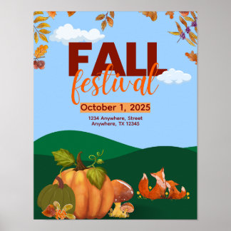 Poster de la fête d'automne, automne, vacances