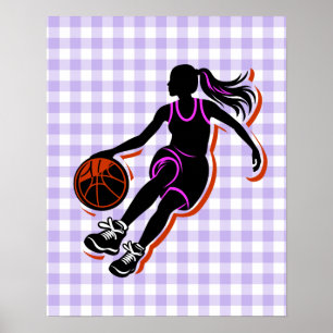 Poster de la fille de basketball Dribbling